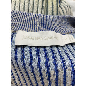 Simkhai 'Akita' Blue Space-Dyed Ribbed Cotton-Blend Sweater Size S