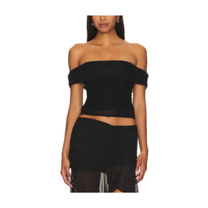 Majorelle Ruched Black Cara Top Size S