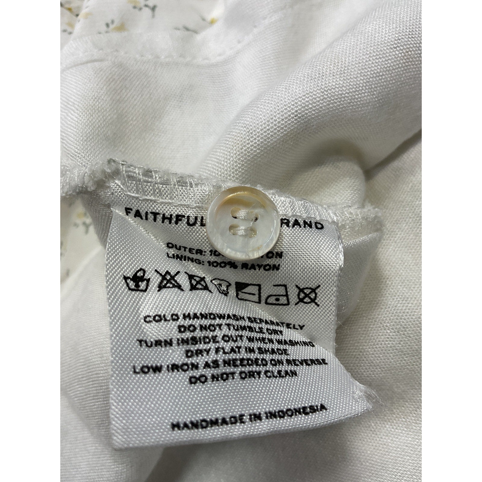 Faithfull The Brand 'Dulcia' White Rayon Mini Dress Size M
