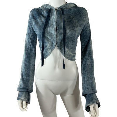 Knwls Cropped Blue Enyo Cardigan Size XS NWT