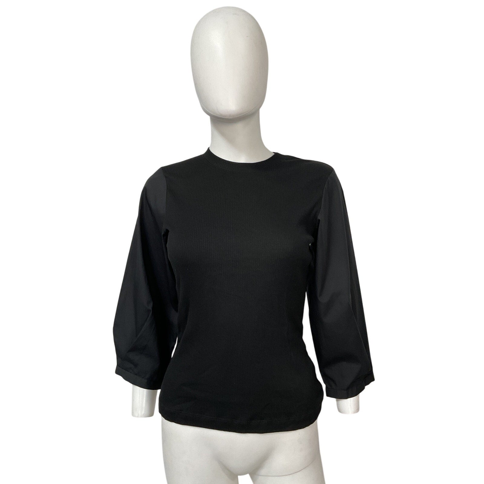Derek Lam 10 Crosby 'Arnaldo' Black Cotton Mixed Media Tee Size M