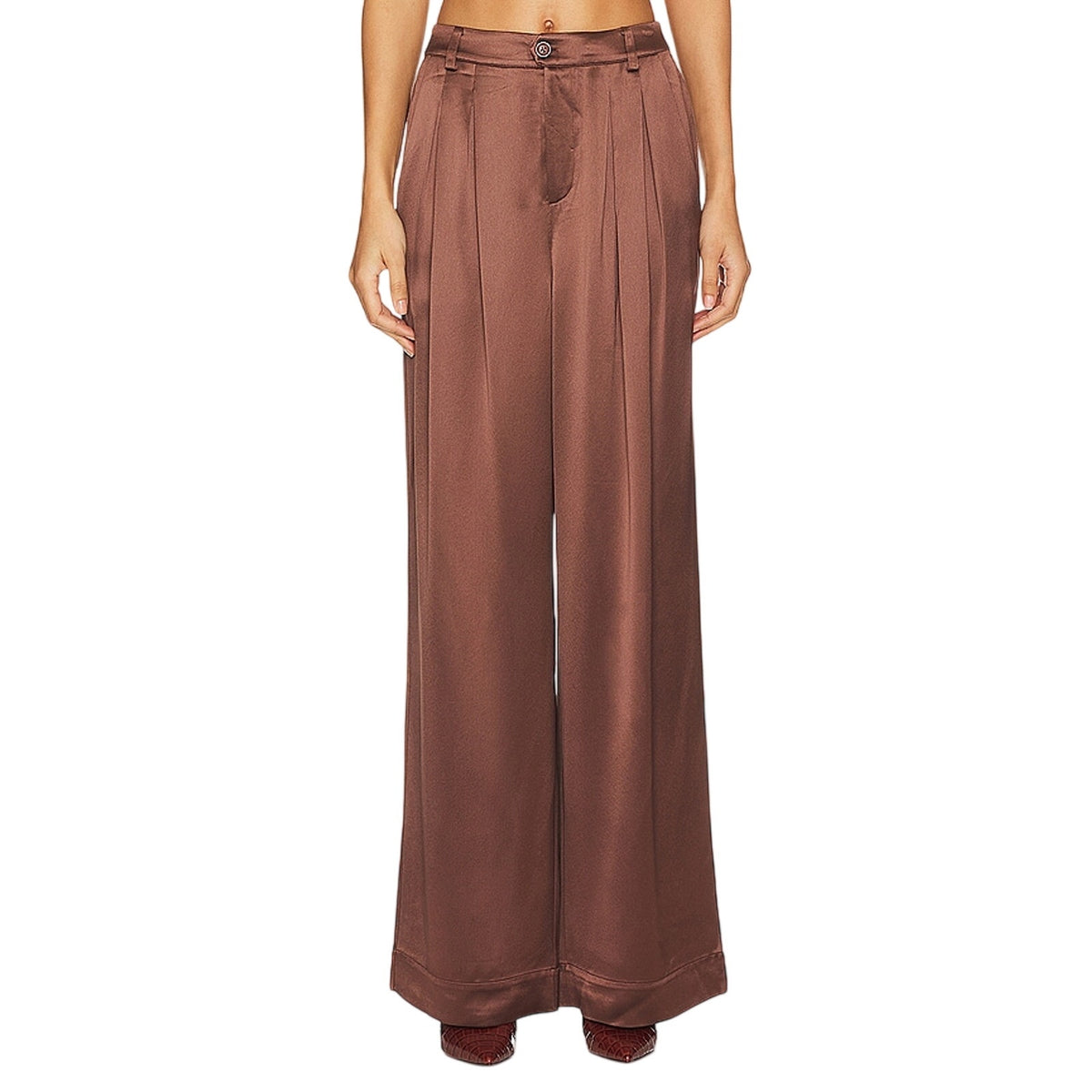 Cami Nyc Satin Brown Davina Pants Size M