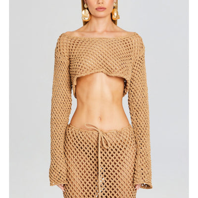 Bananhot 'Magen' Beige Cotton Knitted Shirt Size XS-S