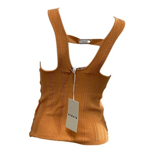 Remain Birger Christensen Pointelle Knit Peach Liza Tank Top Size EU 36 / US 4 NWT
