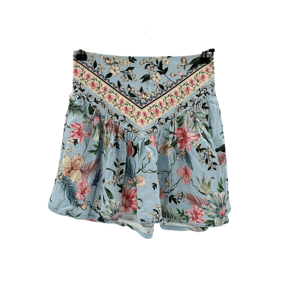 Agua Bendita 'Violet' Blue Viscose Mini Skirt Size S