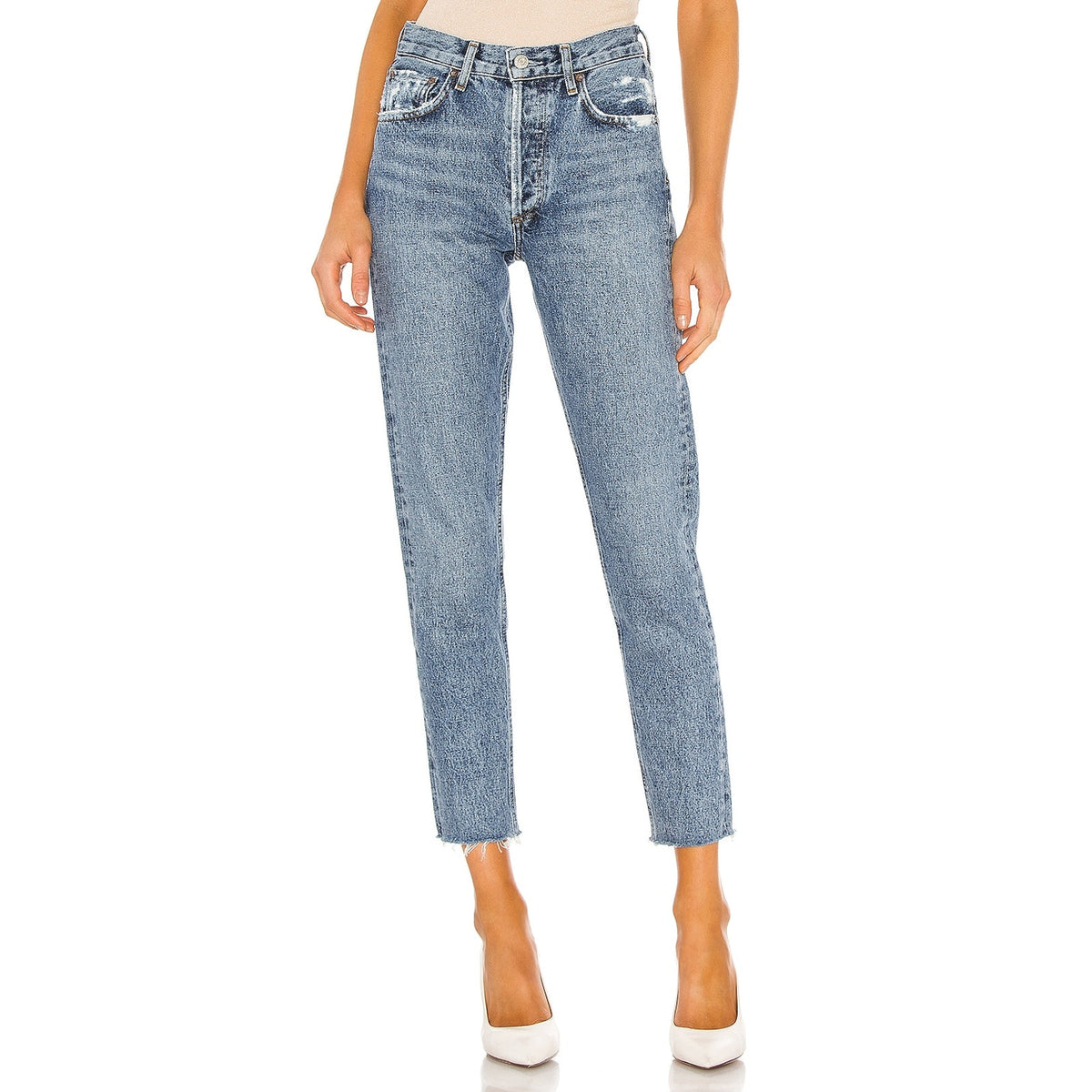 Agolde 'Jamie' Blue High Rise Classic Denim Jean Size 23