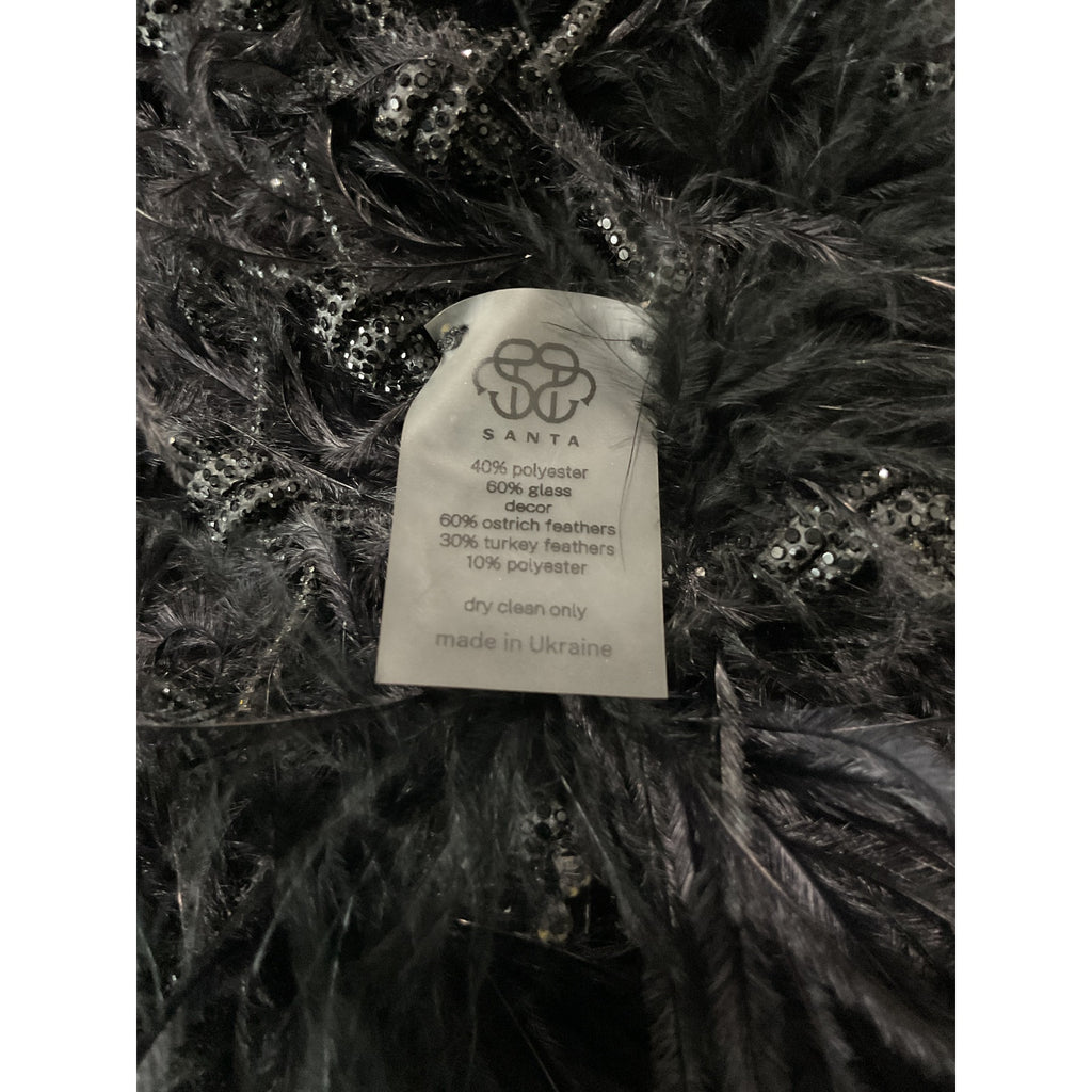 Santa Brands Black Polyester Tank Top With Feathers Size XS / S