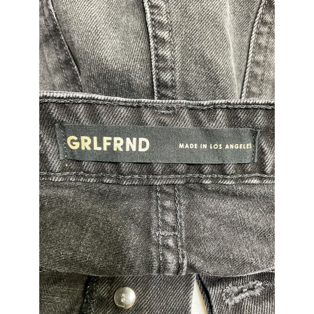 Grlfrnd 'Helena' Black Cotton High Rise Cut Off Short Size 26