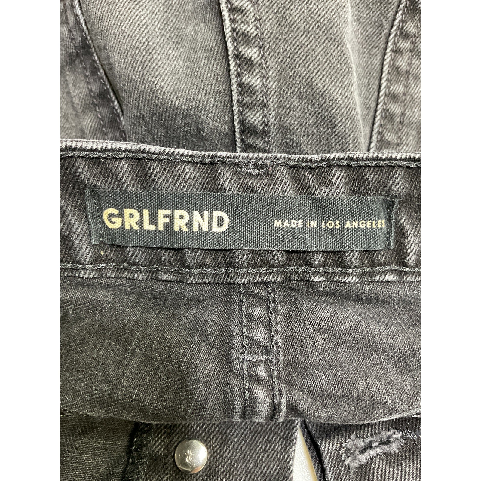 Grlfrnd 'Helena' Black Cotton High Rise Cut Off Short Size 26