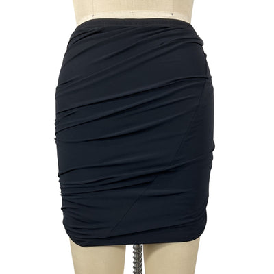 Rick Owens Sleek Black Ruched Mini Skirt Size IT 38 / US 2