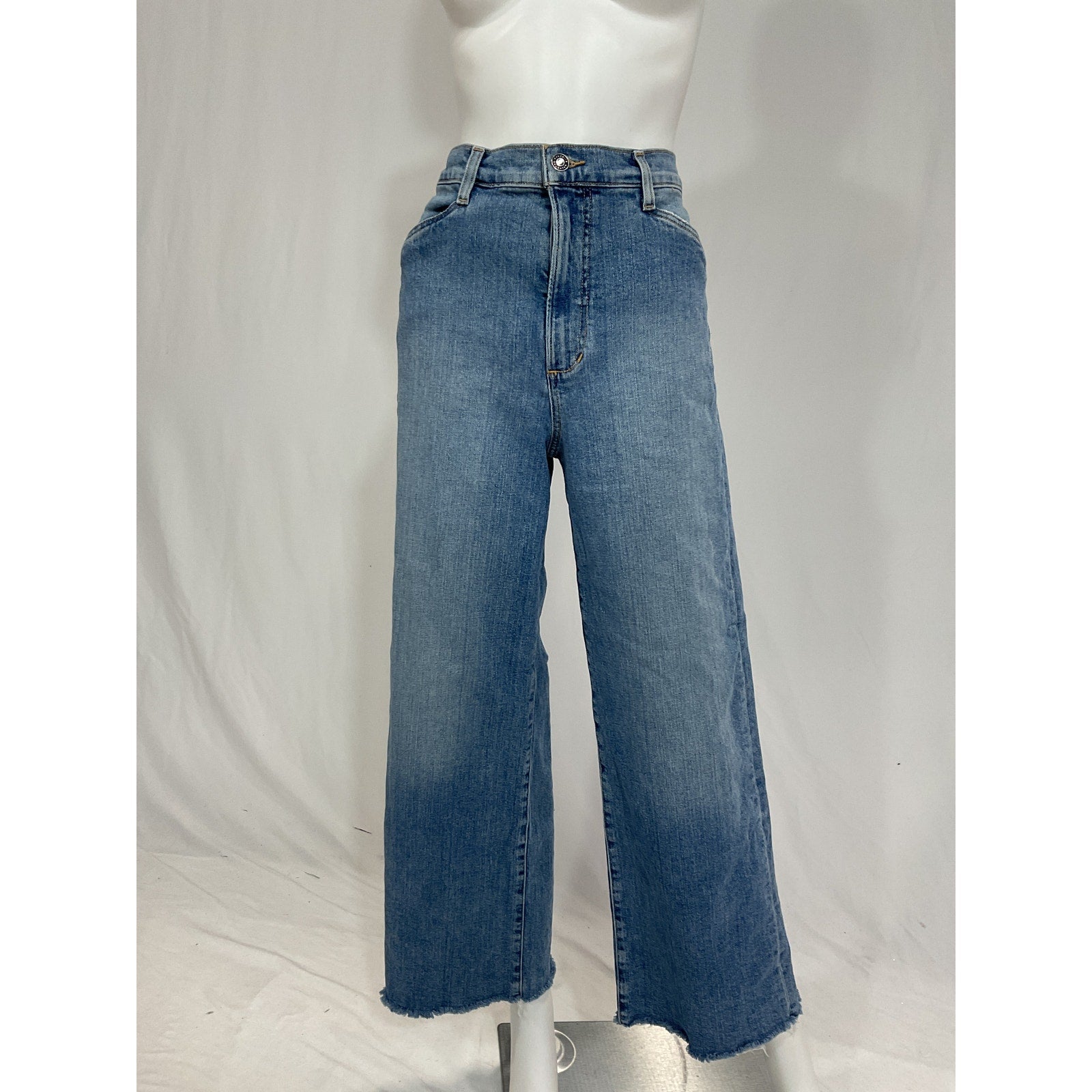 Favorite Daughter 'The Mischa' Blue High Rise Wide Leg Ankle Denim Jean Size 28