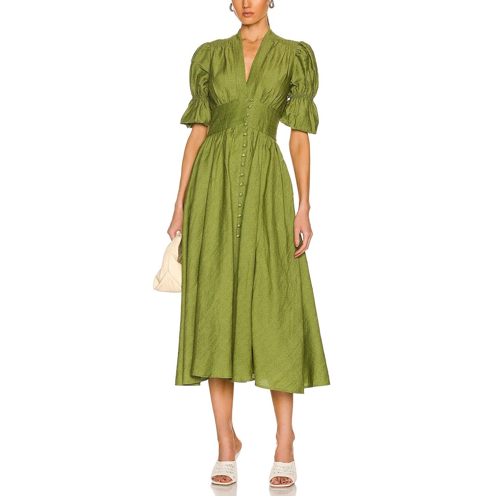 Cult Gaia 'Willow' Green Linen Dress Size XS