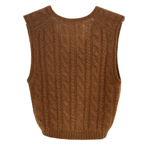 By Malene Birger Cable Knit Brown Simea Sweater Vest Size XS