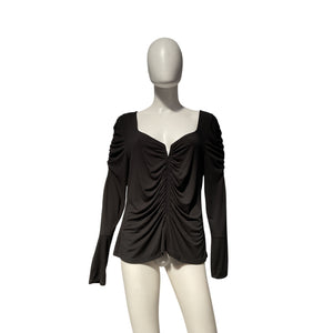 Veronica Beard 'Priyanka' Black Sweetheart Neck Knit Top Size XL
