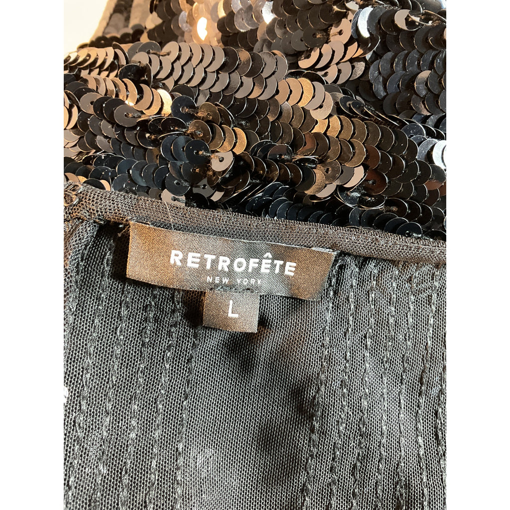 Retrofete 'Elsi Sequin' Black Gown Size L