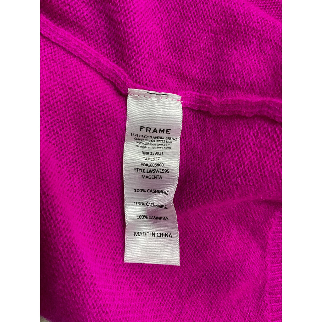 Frame Ruched Sleeve Pink Cashmere Sweater Size XS