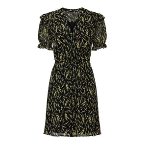 Ba&Sh 'Ruffled' Black Floral-Print Georgette Mini Dress Size 0