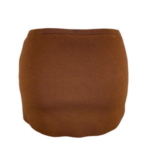 Mirror Palais Chic Brown Knit Mini Skort Size XXS