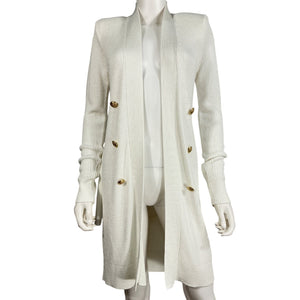 L'Agence Double-Breasted White Noe Cardigan Size S