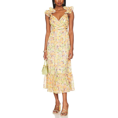 Likely Floral Yellow Multi Pria Maxi Dress Size 12