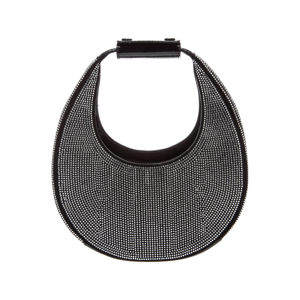 Staud Crystal Black Leather Embellished Hobo Bag