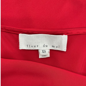 Fleur Du Mal Sleek Red Cowl Neck Slip Dress Size XS