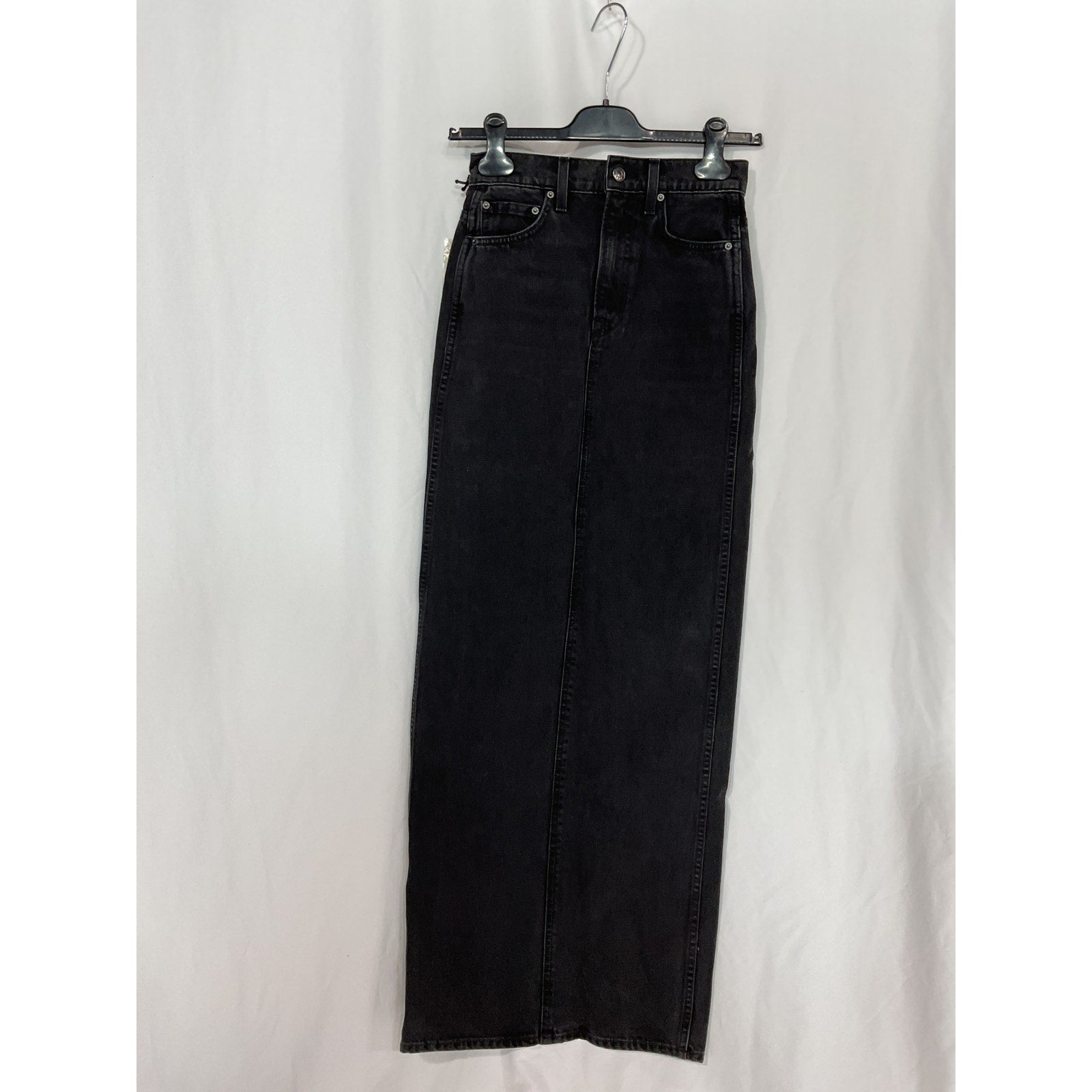 Grlfrnd Amara Black Maxi Pencil Skirt With Back Slit Size 23 - NWT