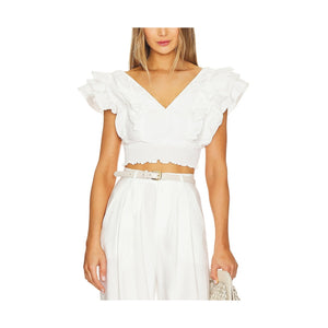 Line & Dot 'Hailey' White Poplin Top Size S - NWT