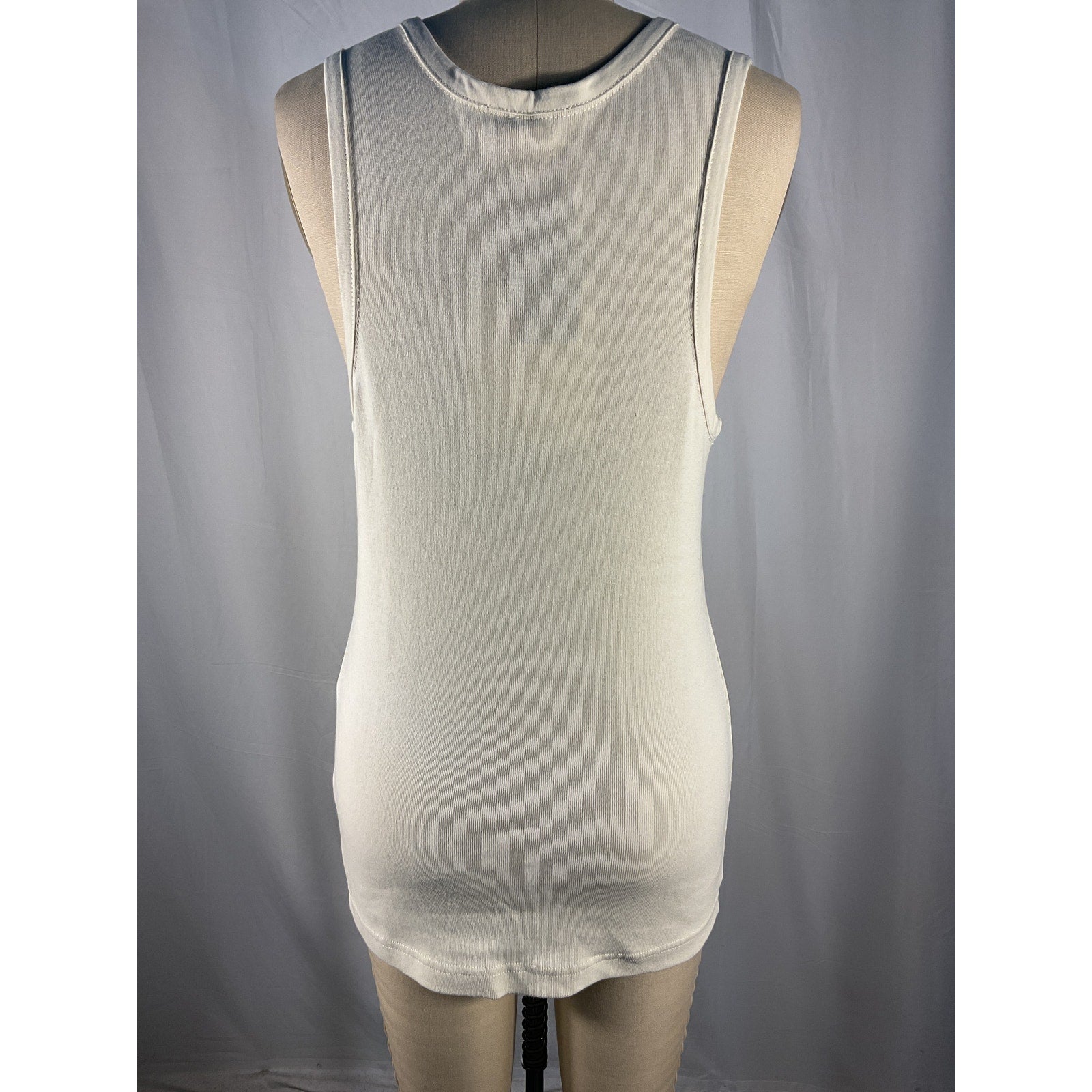The Row 'Glaura' White Cotton Ribbed Cotton-Jersey Tank Top Size M - NWT