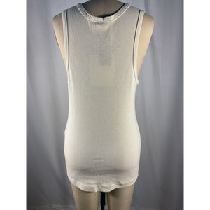 The Row 'Glaura' White Cotton Ribbed Cotton-Jersey Tank Top Size M - NWT
