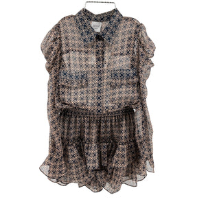 Misa Los Angeles Sheer Tamarin Tile Annika Mini Dress Size XS