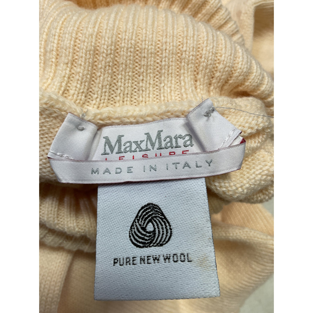 Max Mara 'Linfa' Tan Wool Turtleneck Midi Dress Size S