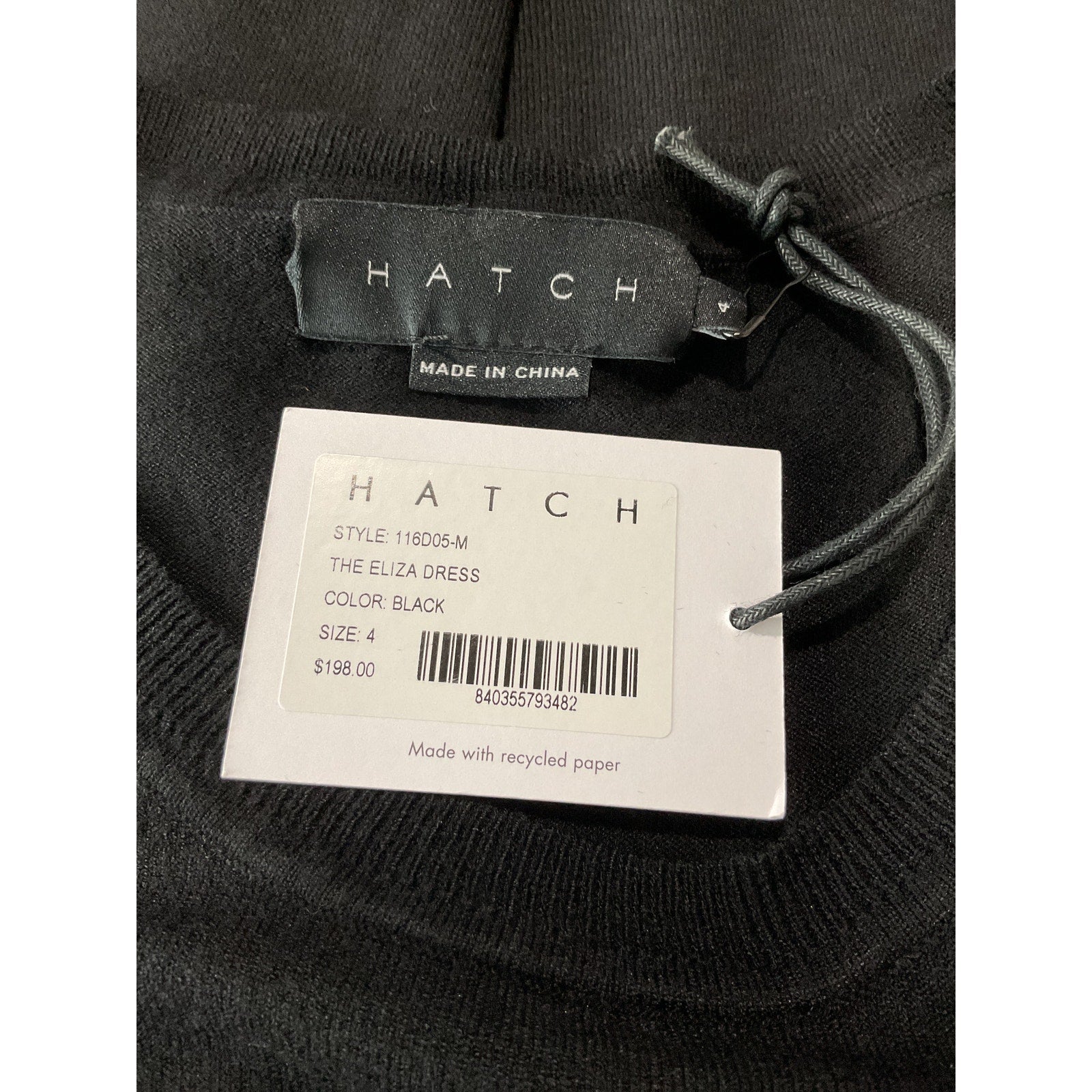 Hatch 'The Eliza' Black Viscose  Dress Size 4 - NWT