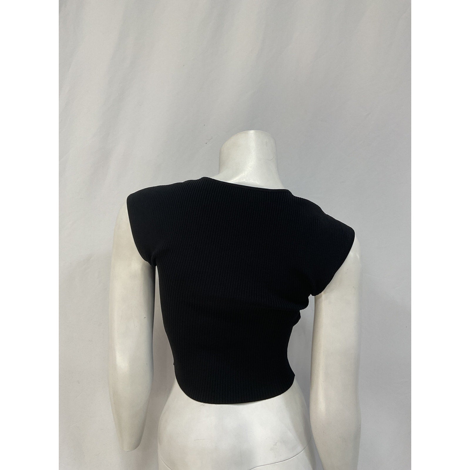 Simkhai 'Abia' Black Cropped Cap Sleeve Tee Size XS