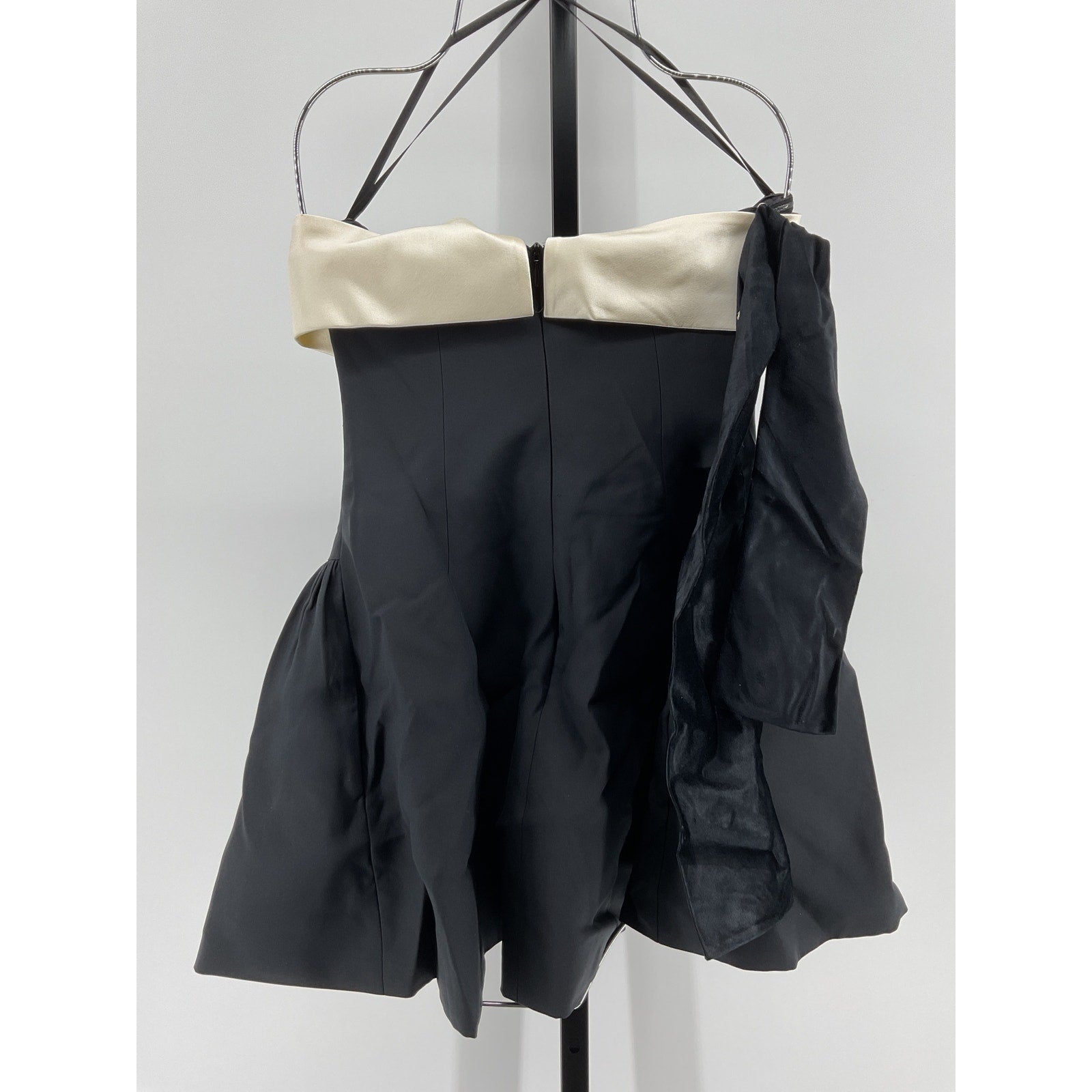 Mirror Palais Strapless Black Silk Opera Mini Dress Size S
