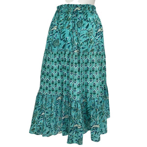 Charina Sarte Printed Aqua Batik Alexa Skirt Size S