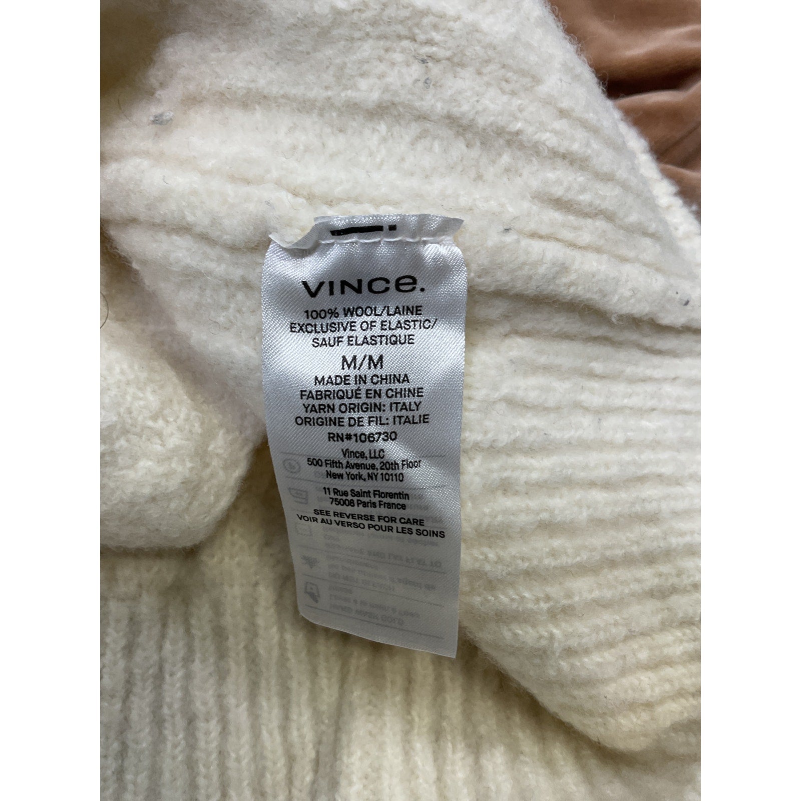 Vince 'Twisted' White Cable Knit Sleeveless Top Size M