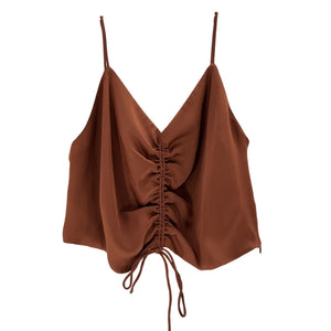 Allsaints Ruched Brown Alexia Cami Top Size 6