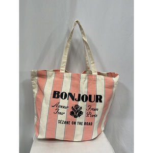 Sézane Pink Canvas Tote Bag