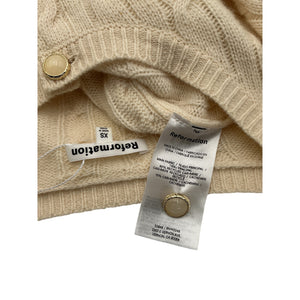 Reformation Cable Knit Beige Claire Size XS Cashmere Blend Cardigan