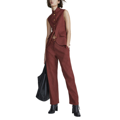 Rag & Bone Classic Mahogany Dawn Linen Pants Size 10