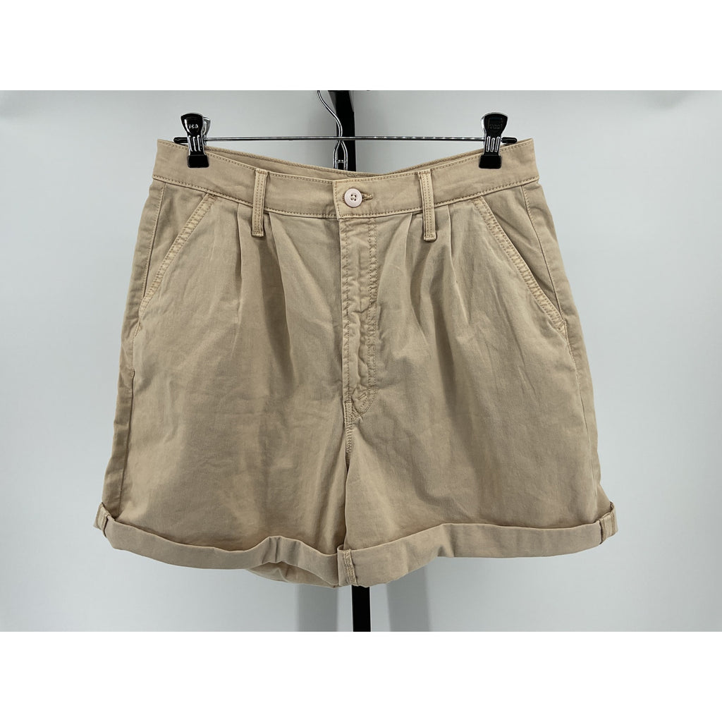 Mother The Pleated White Cotton Catch All Shorts Size 29