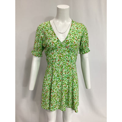 Faithfull The Brand 'La Belle' Green Mini Dress Size S