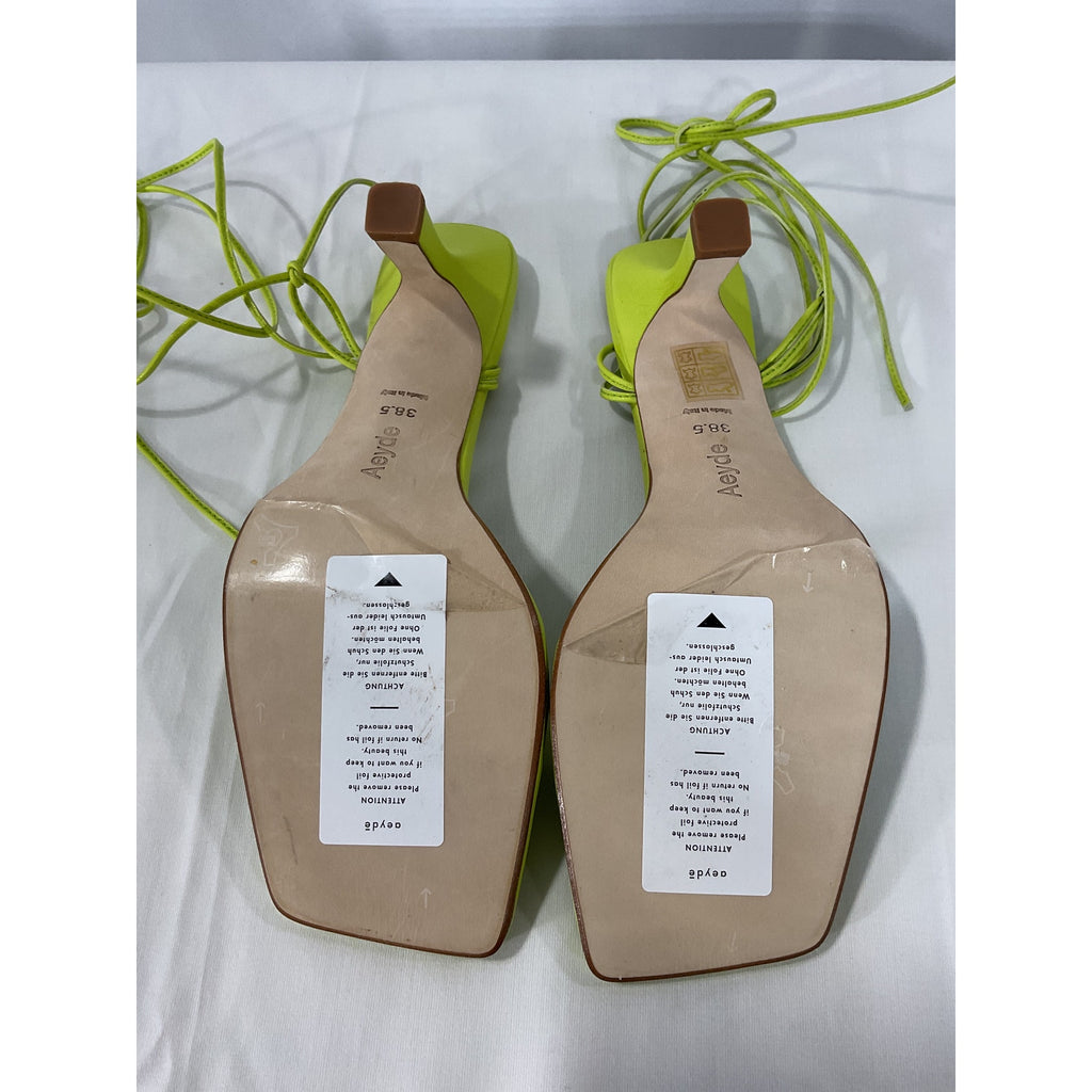 Aeyde 'Roda' Green Leather Sandals Size 8.5