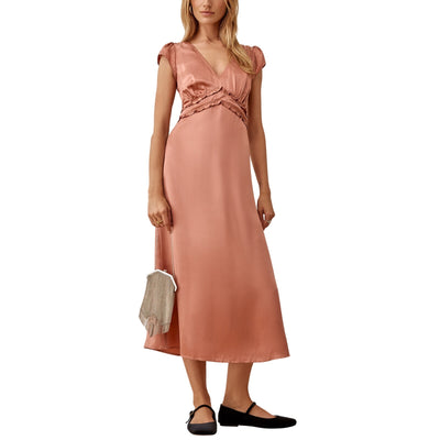 Reformation Silky Rose Gold Kaye Size 12 Dress