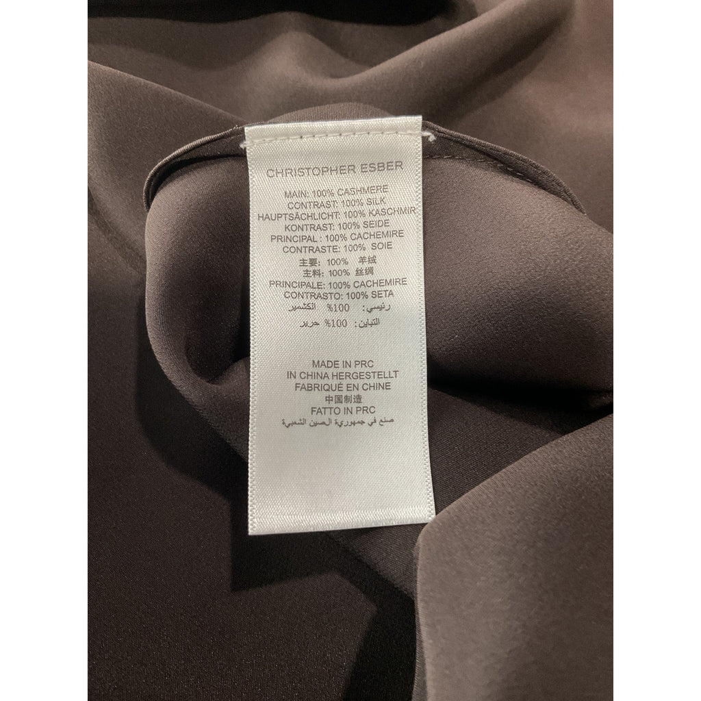 Christopher Esber 'Monument' Black Cashmere Cami Maxi Dress Size S