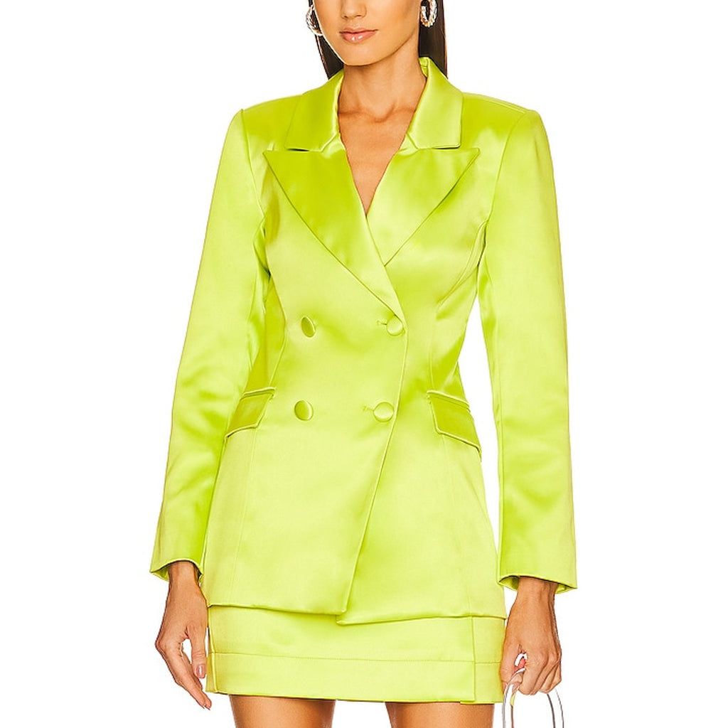 Michael Costello x Revolve 'Marissa' Green Satin Blazer Size XS - NWT