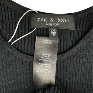 Rag & Bone Ribbed Black Asher Maxi Dress Size XXS