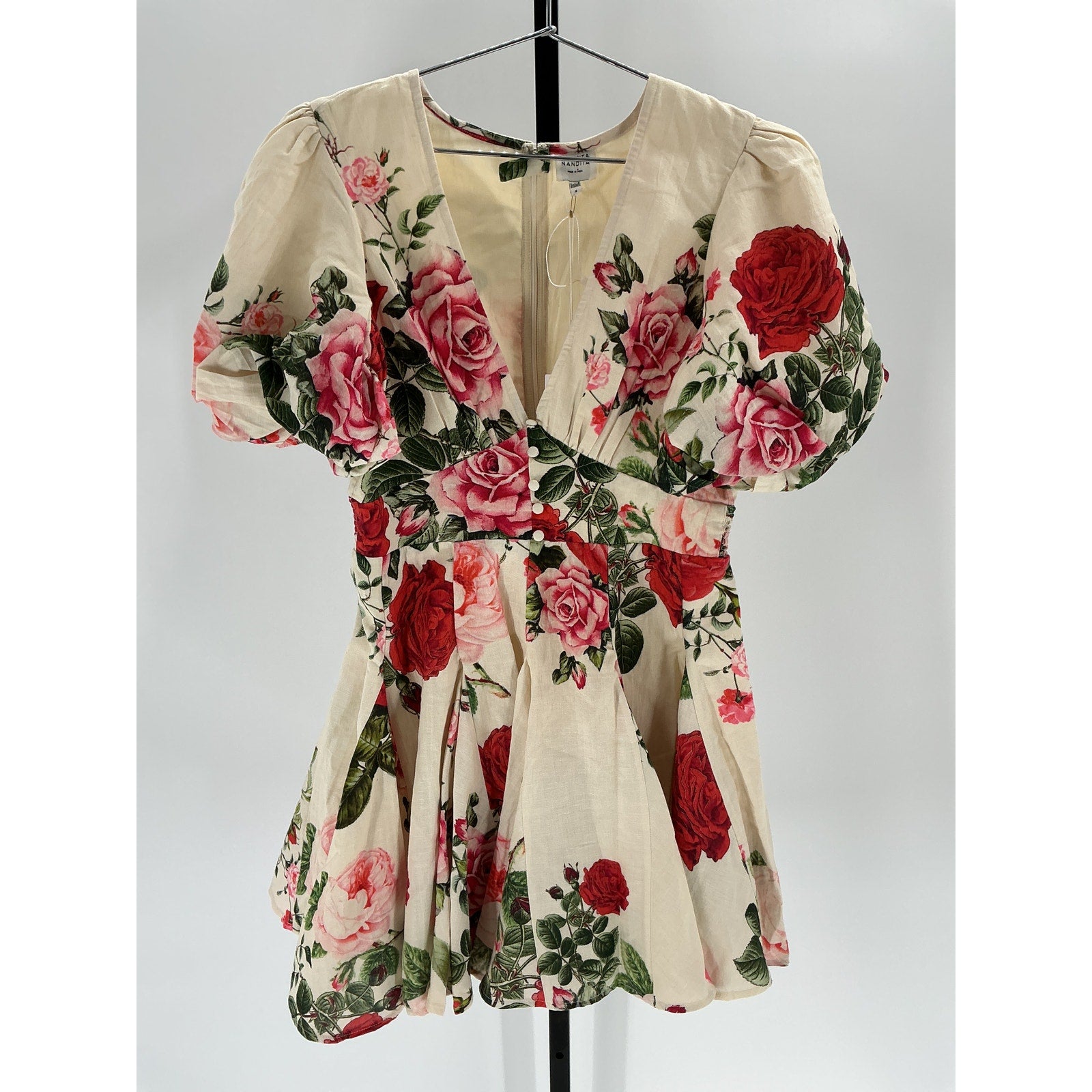 Hemant And Nandita 'Naaz' White Linen Mini Dress Size S