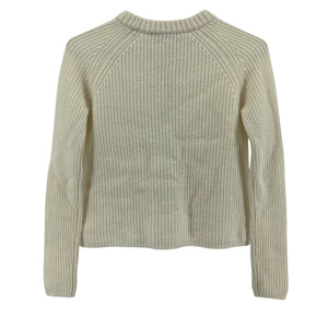Jenni Kayne Cashmere Ivory Fisherman Sweater Size XS
